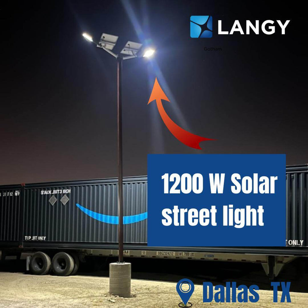 1400W solar street light with pole -30,000lumens